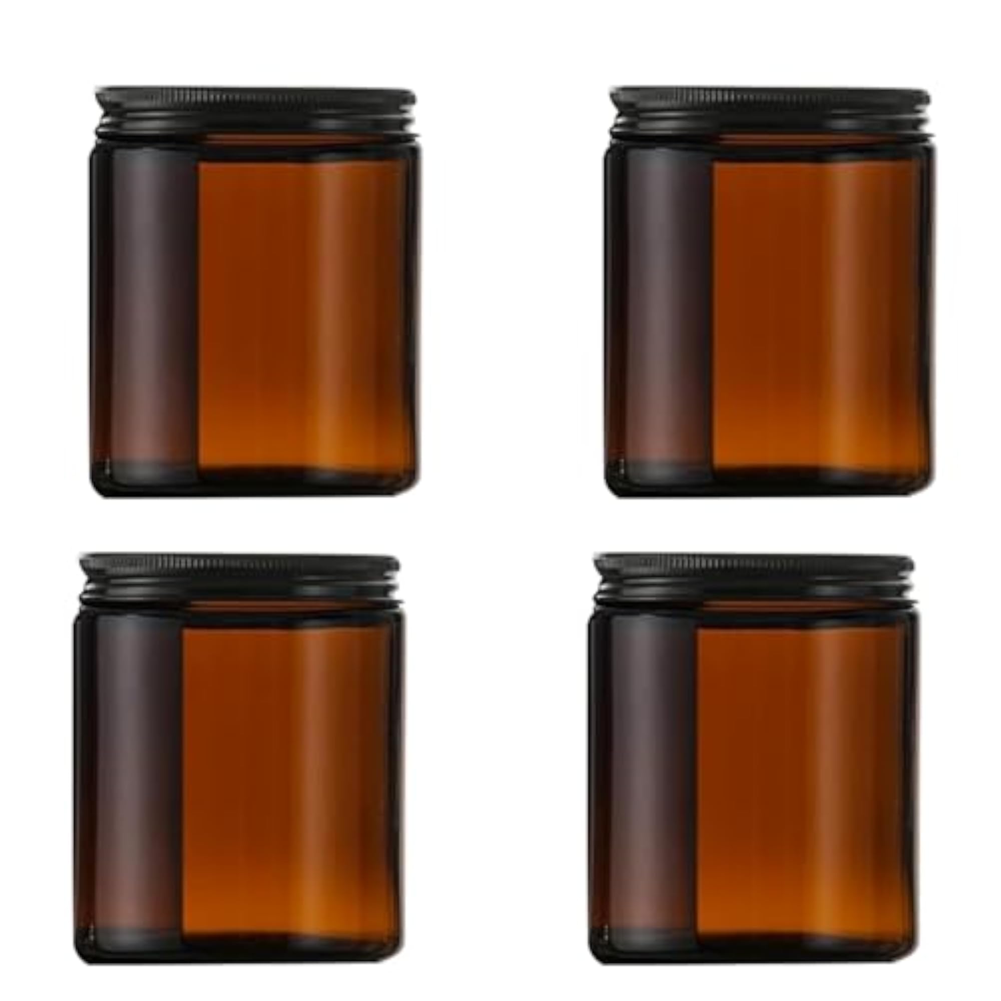 Premium Glossy Finish Amber Color Empty Round Glass Jars