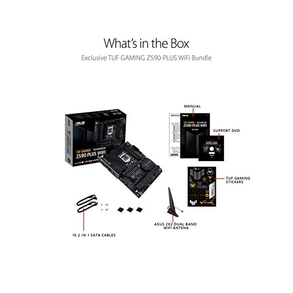 ASUS TUF GAMING Z590-PLUS WIFI - Placa base (Intel Z590, LGA 1200, ATX con VRM de 16 fases DrMOS, PCIe 4.0, 3 M.2, WiFi 6 y 2,5 GB Ethernet, HDMI, DisplayPort, USB 3.2 Gen. 2x2 tipo C y Aura Sync) - Image 5