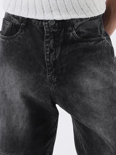 Image of Urbano Fashion Men's Loose Baggy Fit Cut and Sew Panelled Jeans Non-Stretchable