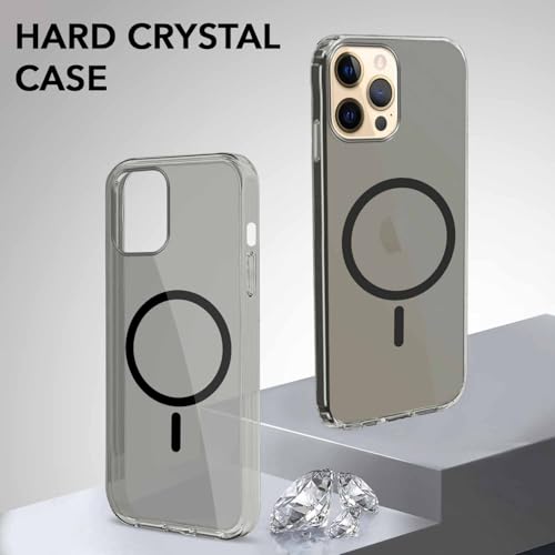 Image of Jkobi Lifetime Anti-Yellow MagSafe Compatible Clear Back Cover Case for Apple iPhone 12 Pro Max (Sleek Hard Crystal | Shockproof and Camera Protection)