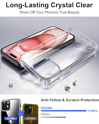 Image of HOOMIL Case for iPhone 15, Anti-Yellowing, Crystal Clear