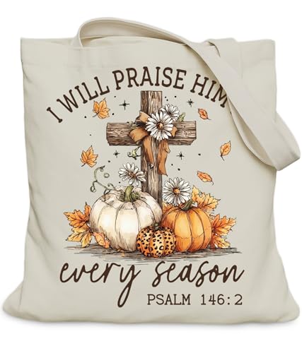 Image of Aesthetic Christian Gifts Tote Bag for Church, Religious Tote Bag for Bible Study, Medium Size with Inner Pocket
