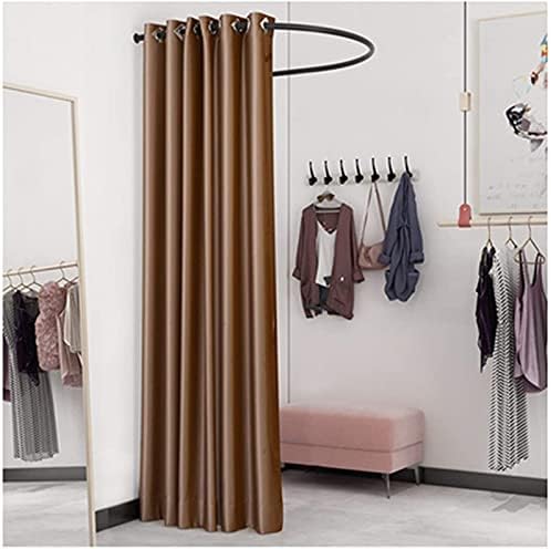 Dressing room, Clothing Store Fitting Room, Blackout Curtains Change Clothes Room, U-Shaped Ring Shelf Changing Room, Metal Track Locker Room for Office Easy to Install, 10 Colors, 3 Sizes DIY Tempora