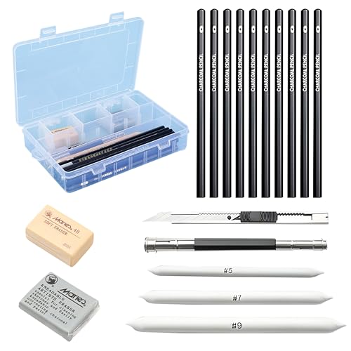 Image of DaKos Sketch Set of 18 Pieces - Drawing and Shading Pencil Set for Artists, Perfect Sketching Kit of Charcol Pencil and Shading Art with Carry Box (MFP1534)