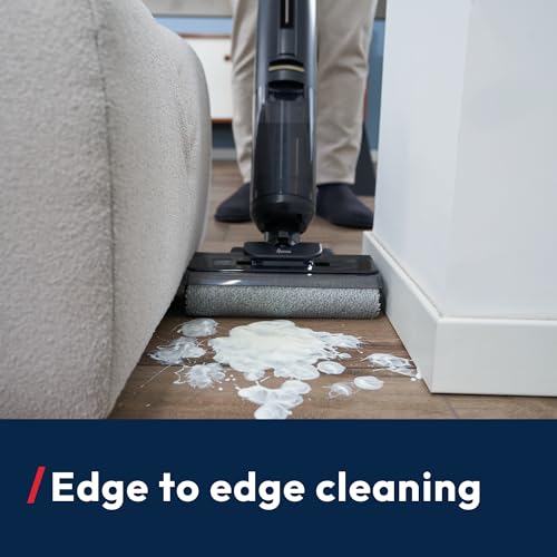 Hoover HW3 Plus 2in1 Wet and Dry Cordless Vacuum Cleaner and Mop Floor Washer for Delicate and Hard Floors - 40 min runtime, Anti-Twist, Auto-Clean with Hot Air Drying, Double Edge Cleaning [HW3P10]