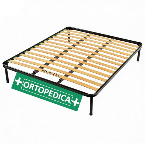MENKËLL Letto Rete Matrimoniale 160x190 Ortopedica - Telaio in Ferro