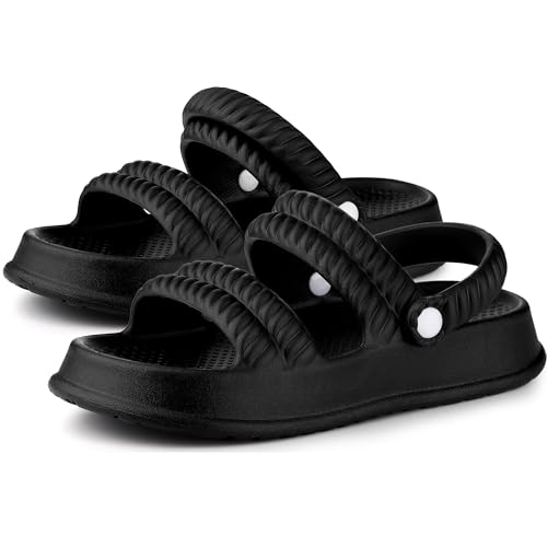 Sandales plates à bride arrière Allegra K noir 37.5 pour femme