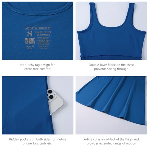 Image of Women's UPF 50+ Tank Dress A-Line with Pockets Breathable Quick Dry Sun Protection for Hiking Camping Beach Outdoor