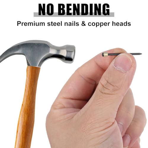 Image of 90 Pcs Nails for Hanging Pictures, 3 Different Size Small Nail for Picture Hangings Sturdy Pictures Frame Nail Picture Hanging Nails with Plastic Box (Black Gold)