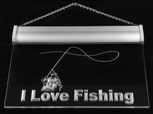 Multi Color i740-c I Love Fishing Fish Sport Bar Neon LED Sign with Remote Control, 20 Colors, 19 Dynamic Modes, Speed & Brightness Adjustable, Demo Mode, Auto Save Function