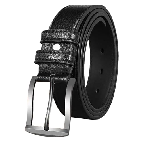 Men's Genuine Leather Belt with Luxury Pin Buckle Vintage Style Strap for Jeans Casual Waist Accessory