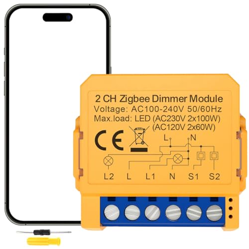 Acmerota Módulo de interruptor de atenuación inteligente WIFI Smart Light LED Dimmer-Schaltermodul 1 Gang 2-Way 150W WiFi Smart Alexa DIY Mini Dimmer LED-Schalter Kompatibel mit LEDs und Glühlampen