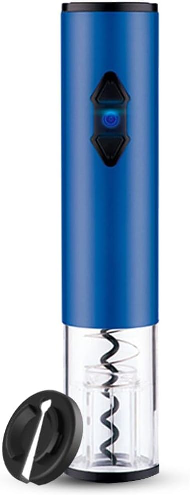 Automatic Corkscrew Opener, 8.9 x 1.9 x 1.9 inch Electric Wine Bottle Openers Set Battery Powered Motorized Cordless Puller Combo Red Wine Opener Electric Bottle Opener Wine Gift (Blue)