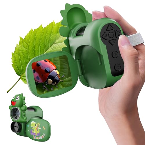 Image of 1600X Handheld Microscope for Kids 2 inch IPS Screen Kit Mini Pocket Digital Microscopes STEM Science with Slides Photo Video Rechargeable Portable Scope Gift for Ages 6-12 (Green)