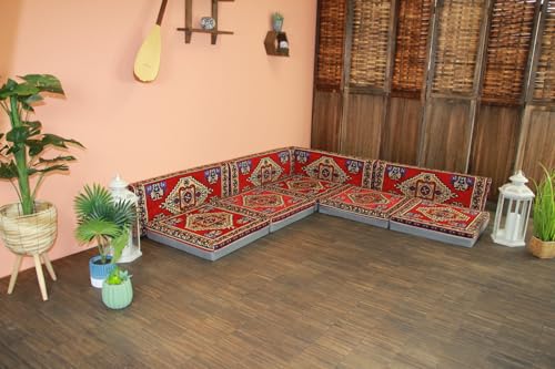 Orientalische Sitzecke, Sark Kösesi, Sark Kösesi, Kelim, Orientalische Sitzkissen, Arabisches Sofa, Sitzkissen, Boden Sofa