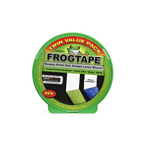 Frog Tape Green Multi Surface Painters Masking Tape Twin Pack of 24mm x 41.1m. Indoor painting and decorating for sharp lines and no paint bleed Cover