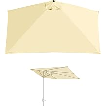 YardGrow 8'x4' Half Umbrella Replacement Canopy 5 Ribs Umbrella Canopy Replacement