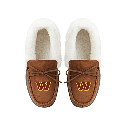 Image of FOCO Womens NFL Team Logo Tan Moccasin Slippers
