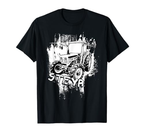 Steyr Austria Laster Landwirtschaft Trecker Geschenkidee T-Shirt Schwarz S Klassisch T-Shirt Unisex Erwachsener Kur ...