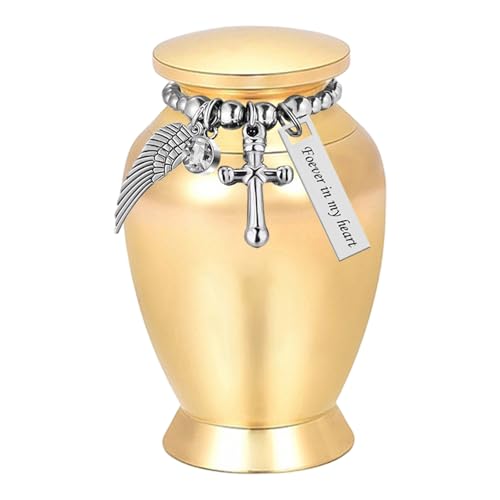 Compacts Cremation Container Aluminum Alloys Construction Decorative Crosses Chain for Memorials Pet Remembrances