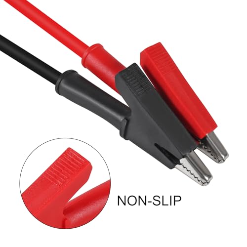 Image of 4Pcs Dual Ended Crocodile Alligator Clips Test Leads Dual Ended Crocodile Wire with Insulators Clips for Electrical Test(Wire Length 39.37inch /1m)