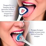 GuruNanda Dual Action Tongue Scraper (1 Pack), 2-in-1 Tongue Scraper & Soft Bristled Brush, Deep Cleans & Fights Bad Breath - Color Varies - Image 3