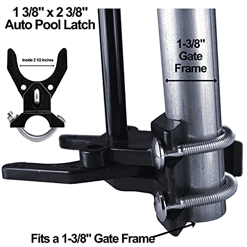 Pool Gate Latch: Chain Link Child Safety Pool Latch - Push Style Pool Gate Latch For 1-3/8" Gate Frames & 2-3/8" Gate Posts - 1 Latch #TOP4