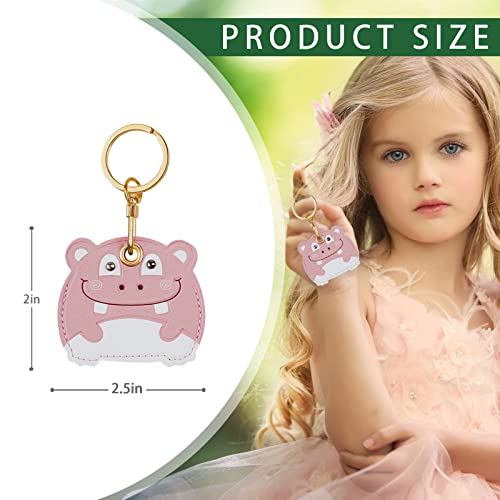 Image of Leather Keychain Case Holder Compatible with Apple AirTag, GPS Airtag Keychain Finder Tracker with Key Ring, Anti-Scratch Protective Air Tag Cover | Leather