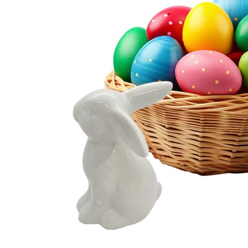 Coniglietti pasquali in ceramica, statuetta coniglio in porcellana, decorazione per la casa, vassoi graduati, mensola per, ciotola scodella, coniglio in ceramica bianca