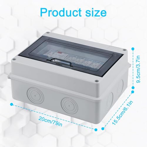 Behogan Sicherungskasten Aufputz IP65 mit Schutzschalter, Leistungsschalter 63A 4-Wege 2x6A+10A+20A+32A, Unterverteilung Aufputz,AC Trennschalter, Verteiler Kleinverteiler,Verteilerkasten für Büro