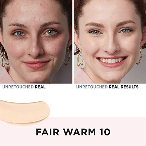 It Cosmetics Your Skin But Better Foundation + Skincare, Fair Warm 10 - Hydrating Coverage - Minimizes Pores & Imperfections, Natural Radiant Finish - With Hyaluronic Acid - 1.0 Fl Oz #TOP1