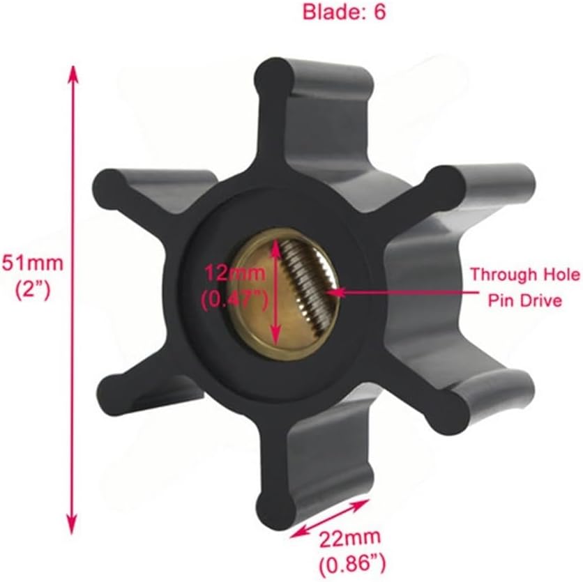 Flexible Water Pump Impeller Fit for 09-810B/09-810B-9/DJ 08-39-0601/IMP00801/STM8076