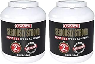 2 x Evo Stik/Bostik Seriously Super Strong Heavy Duty Multi Purpose High Strength Fast Rapid Set Wood Glue/Resin Adhesive - Dries Clear in Just 2 Minutes