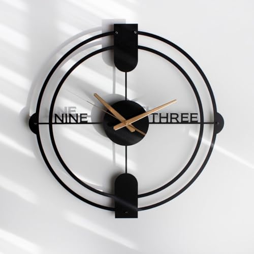 Image of Morden Metal Wall Clock for Living Room, Bedroom, Office, Kitchen, Stylish Wall Clock for Home and Hall, Designer Big Size Modern (DA-216, 60 CM)