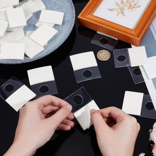 Image of BENECREAT 50Pcs Picture Hangers Adhesive Foamboard Hanger, 2.5x1.8inch Picture Hanging Adhesives for Photo, Art Painting Hanging, Home Decor Hanging Accessories