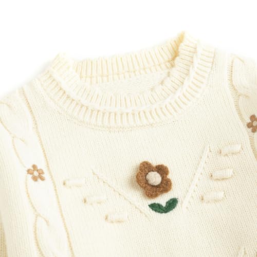 Simplee kids Baby Girl Knit Sweater Round Neck Long Sleeve Toddler Pullover Sweatshirt Fall Winter Clothes 2T-6T3