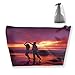 Produktbild Trapezförmige Kosmetiktasche, Make-up-Tasche, Kulturbeutel, Sonnenuntergang, Strand, Tanz, Reisen, Aufbewahrungstasche, Handytasche