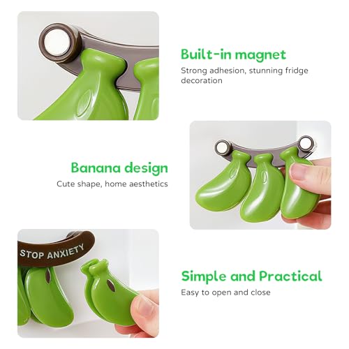 Set 2 imanes decorativos forma banana amarillo y verde miniatura 3