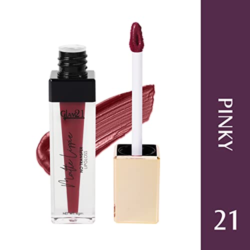 Image of Glam21 Matte Lippie No Transfer Lip Gloss | Lightweight and comfortable| Creamy Matte Formula - 4 gm | Pinky-21
