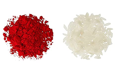 Purpledip Rakhi Set For Brother: Designer Marble Chowki Ganesha, Set of 2 Rakhi & Roli Chawal Tika (rakhi1e)3