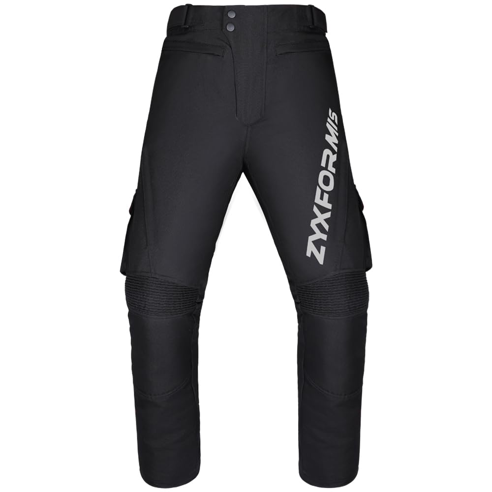 Pantaloni da Moto Uomo con Protezioni, Impermeabile Antivento Moto Biker Pantaloni protettivi con Sfoderabile Linning per Invernale/Estate