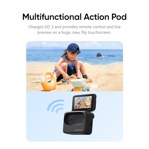 Insta360 GO 3 128GB Creator Kit Black – Small & Lightweight Action Camera, Portable and Versatile, Hands-Free POV, Mount Anywhere, Stabilization, Multifunctional Action Pod, Waterproof