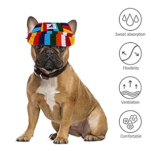 Winomo round brim pet cap stripe pet dog mesh porous sun cap with ear holes for small dogs m2   cucciolini doodles