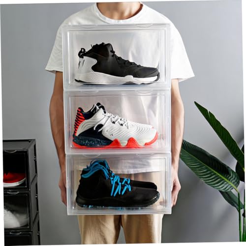 Boîte à chaussures transparente empilable, lot de rangement pour maison - 8