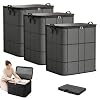 3 Pack Spacious Moving Storage Bin,XXL Foldable Storage Bag with Reinforced Handles,for Bedroom,Closet,Clothes Portable Moving Storage Bags,Large-Capacity Clothes Storage Containers (180L)
