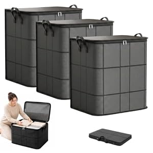 3 Pack Spacious Moving Storage Bin,XXL Foldable Storage Bag with Reinforced Handles,for Bedroom,Closet,Clothes Portable Moving Storage Bags,Large-Capacity Clothes Storage Containers (180L)