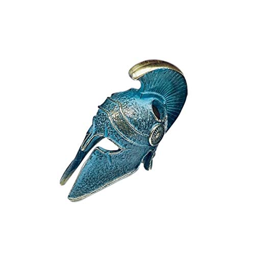 Jolmo Lander Brass Spartan Helmet Beads for Paracord Handcrafted Lanyards Pendant Paracord Pendant Lanyard Beads Charms Metal Spacer Bead for Knife,Zipper Pulls (Spartan3-Blue)