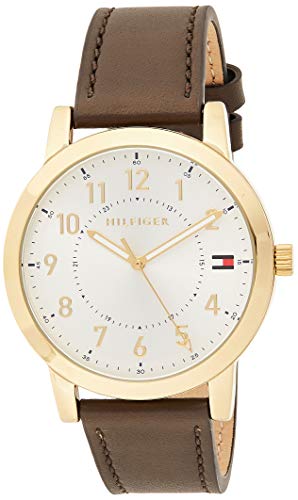 Tommy Hilfiger Men’s White Dial Brown Leather Watch 1791751