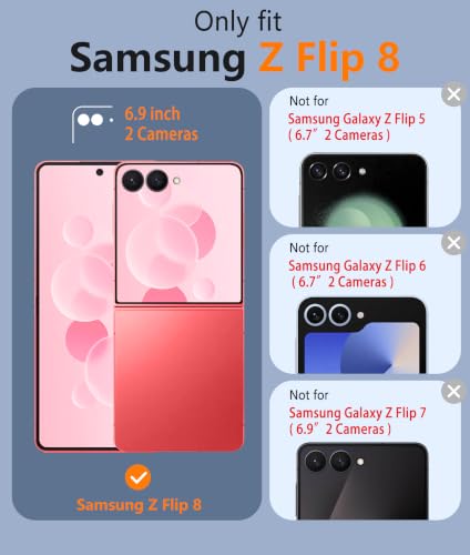 Image of FNTCASE for Samsung Galaxy Z Flip 8 Case: [Hinge Protection + Screen Protector] [Fit for Magsafe] Military Grade Drop Proof, Translucent Matte Protective Phone Cover - Light Pink
