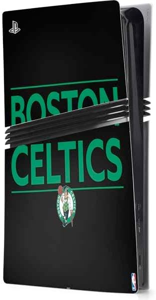 Skinit Decal Gaming Skin Compatible with PS5 Pro Console - Officially Licensed NBA Boston Celtics Green Primary Logo Design